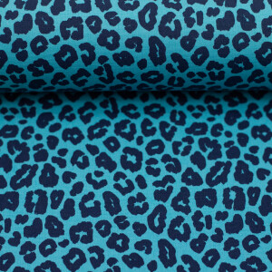 Baumwolle Leoni Leo Türkis Navy