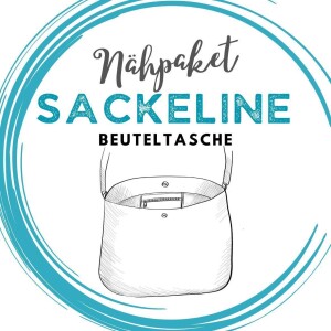 Nähpaket Tasche Sackeline Grau mit Gurtbandenden
