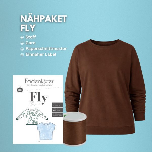 Nähpaket Shirt Fly Schokobraun