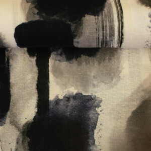 Leinen Baumwollwebware Adria Schwarz Braun