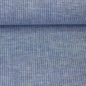 Webware Paul Leinen Baumwolle Streifen Blau