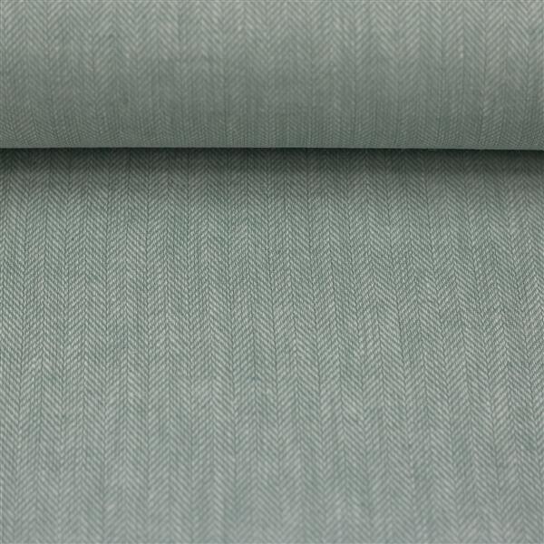 Webware Paul Leinen Baumwolle Fischgrat Grünmint