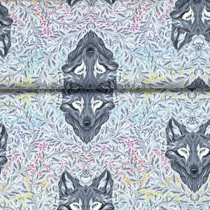 Baumwollstoff Fog Wolf &ndash; Pinkerville / Graywork...