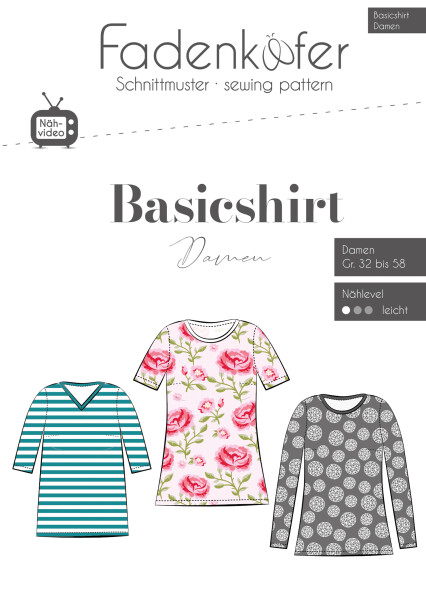 272 Papierschnittmuster Fadenkäfer Damen Basic Shirt