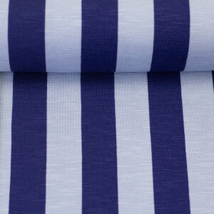 Viskose Jersey Happy Stripes Cherry Picking Blau