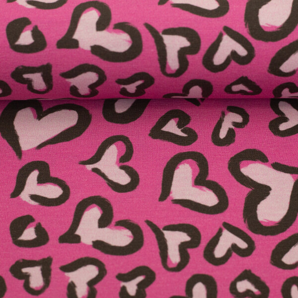 French Terry Hearts Pink