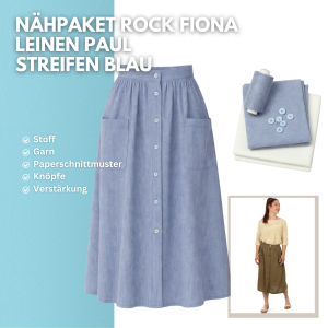 Nähpaket Rock Fiona Paul Streifen Blau