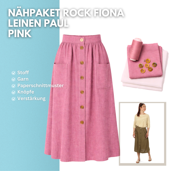 Nähpaket Rock Fiona Paul Pink ohne Schnitt