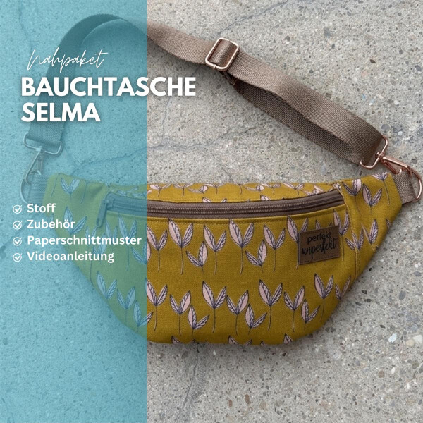 Nähpaket Selma Bauchtasche Crossbag Rose Senf