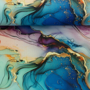Oxfordgewebe Flowing Bloom Fluss Blau