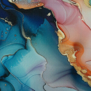 Oxfordgewebe Flowing Bloom Fluss Blau