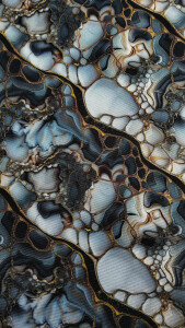 Oxfordgewebe Flowing Bloom Fluss Schwarz