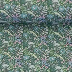 Baumwolle Popeline Blooms Claire Creative Forest Smaragd
