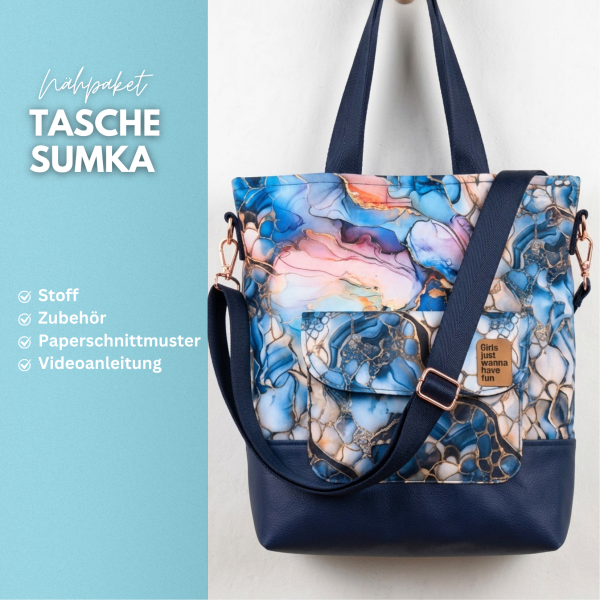 Nähpaket  Shopper Sumka Blau Oxford