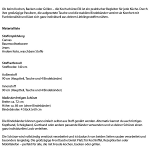 Gratis E-Book Kochschürze Elli