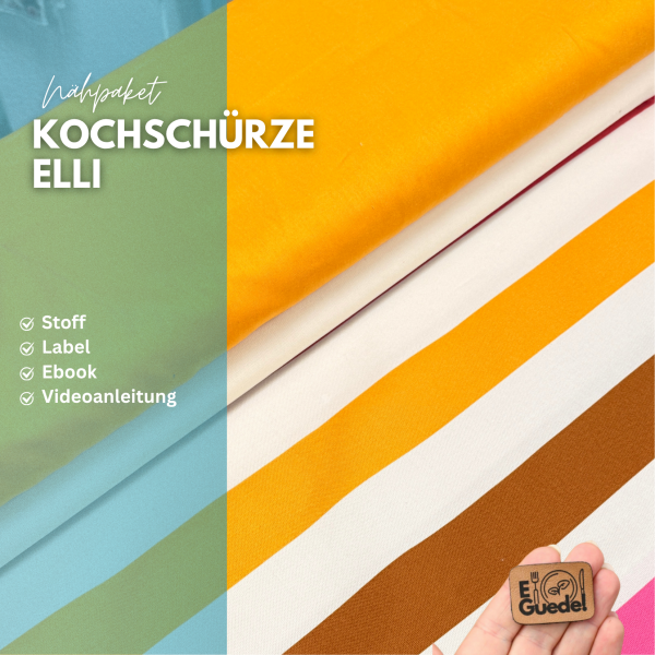 Nähpaket Kochschürze Elli Bunte Streifen