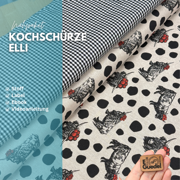 Nähpaket Kochschürze Elli Muh Kuh
