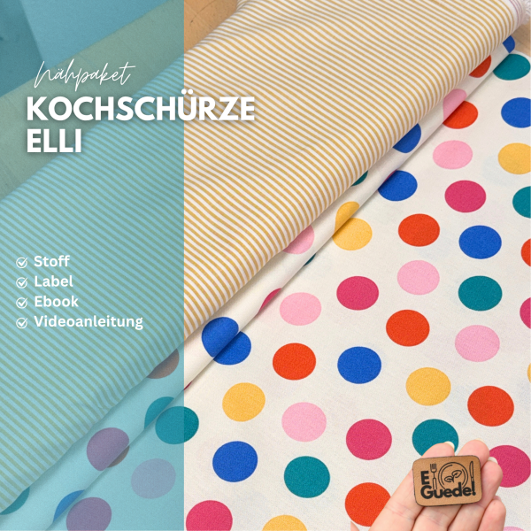 Nähpaket Kochschürze Elli Bunte Punkte