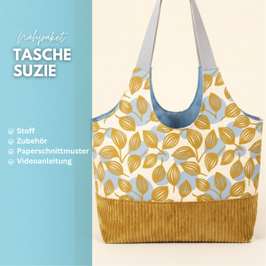 Nähpaket Suzie Wendetasche Eisblau Senf