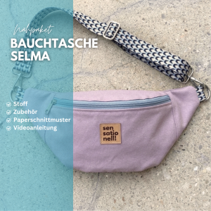 Nähpaket Selma Bauchtasche Crossbag Rose Mosaik