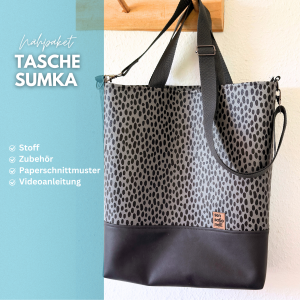 Nähpaket  Shopper Sumka Tupfen Schwarz