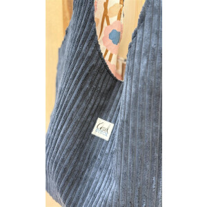 Unikat Wendetasche Suzie – Cord Blau & Canvas...