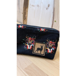 Unikat Kosmetiktasche Suna – Fancy Deer Schwarz