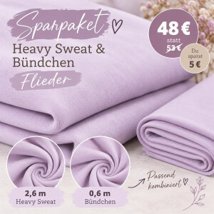 Sparpaket Heavy Sweat und Bündchen Flieder